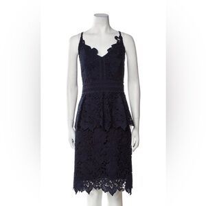 Ted Baker Navy Floral Lace Mini Dress Size 12 (Ted Baker 5)